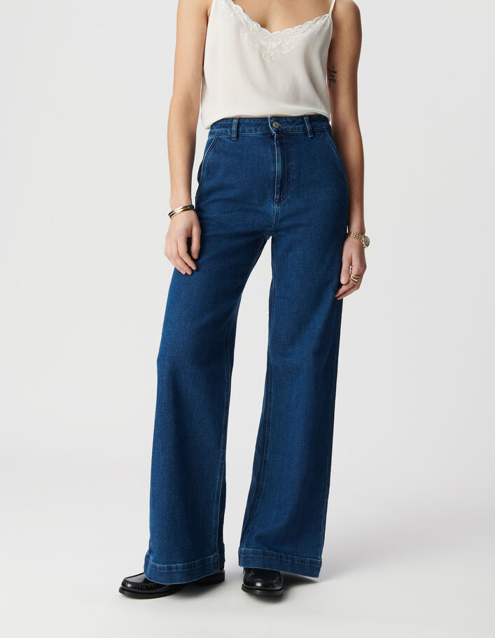 Jean large bleu moyen Femme