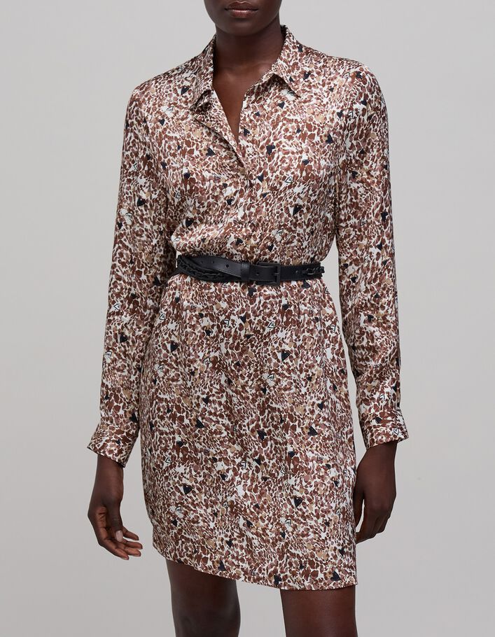 Robe &eacute;crue LENZING&trade; ECOVERO&trade; animalier-c&oelig;urs Femme