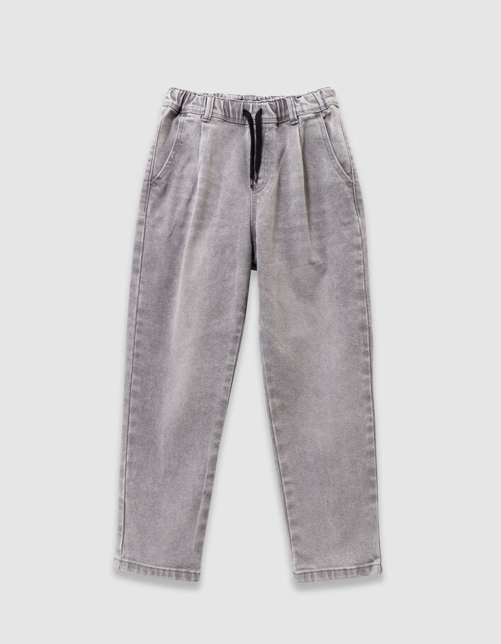 Jean loose gris taille &eacute;lastiqu&eacute;e gar&ccedil;on