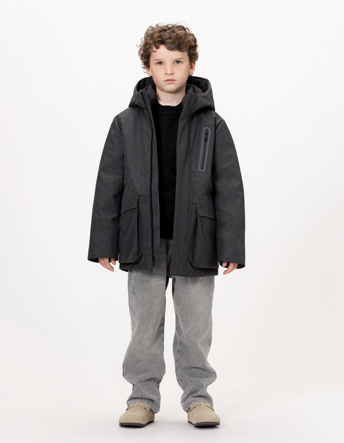 Parka grise int&eacute;rieur matelass&eacute; gar&ccedil;on