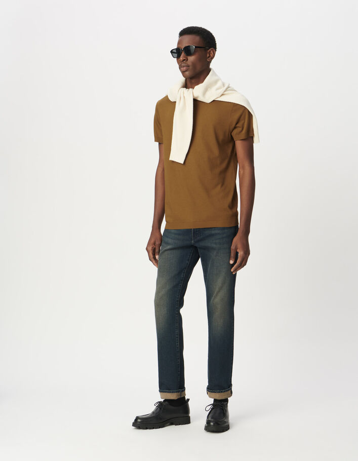 T-shirt manches courtes ocre coton modal Homme