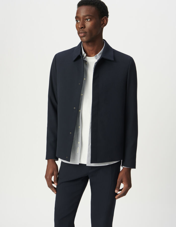 Blouson de costume marine pressions cach&eacute;es Homme