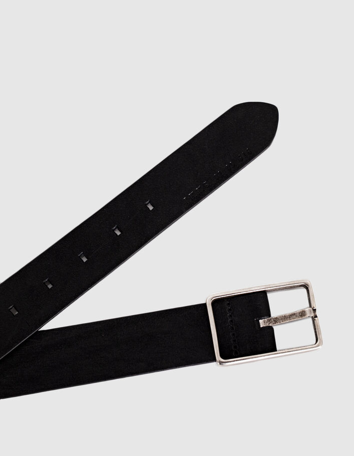 Ceinture noire en cuir nubuck Homme