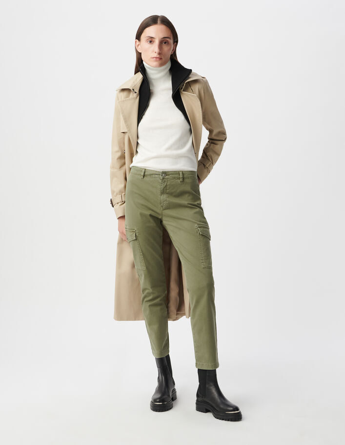 Jean battle kaki cropped Femme