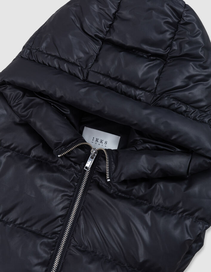 Capuche doudoune noire nylon matelass&eacute; Femme