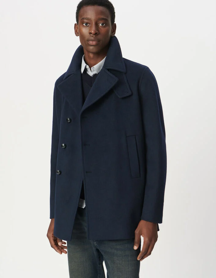 Caban marine lainage Homme