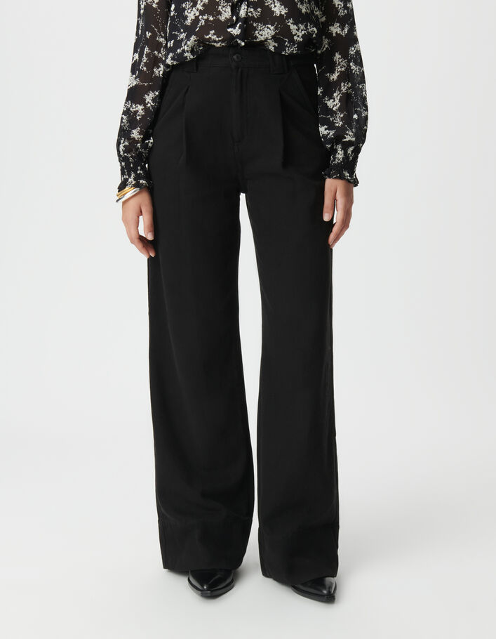 Jean large noir P&eacute;n&eacute;lope Femme