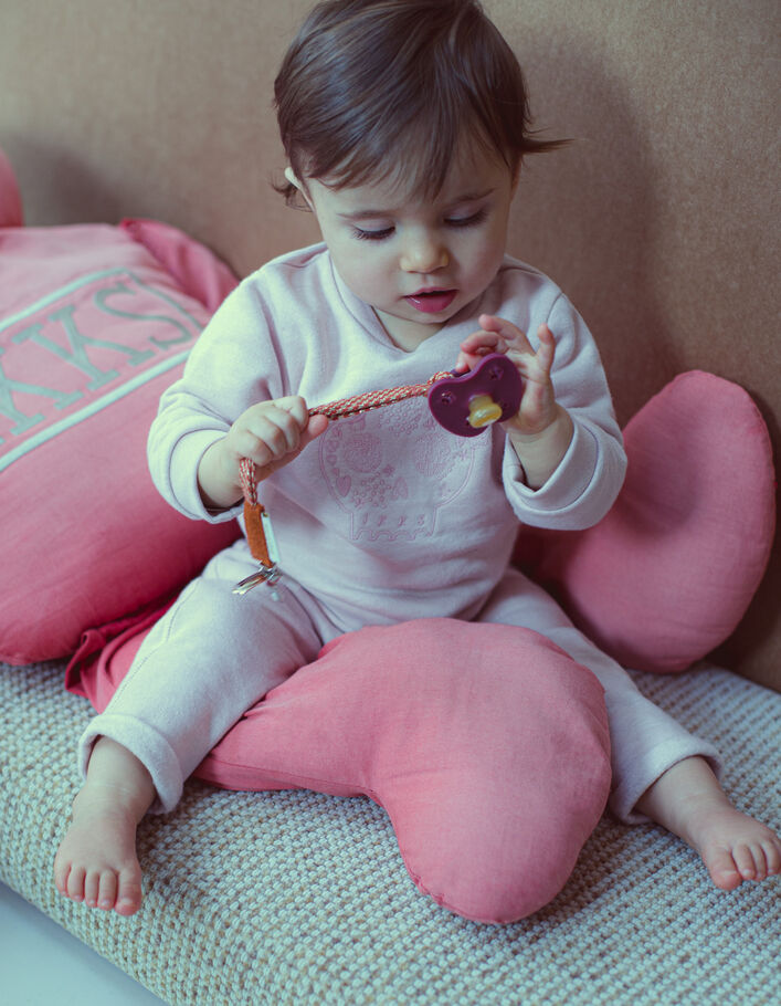 Pantalon rose p&acirc;le molleton bio b&eacute;b&eacute;