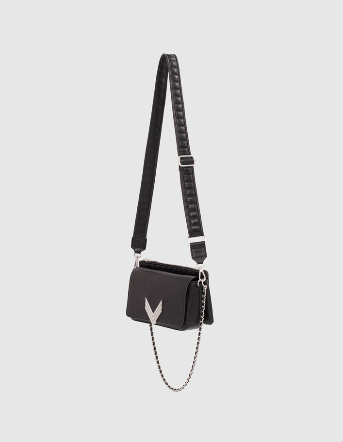 Sac Le 111 Romy noir cuir m&eacute;talleries silver Femme