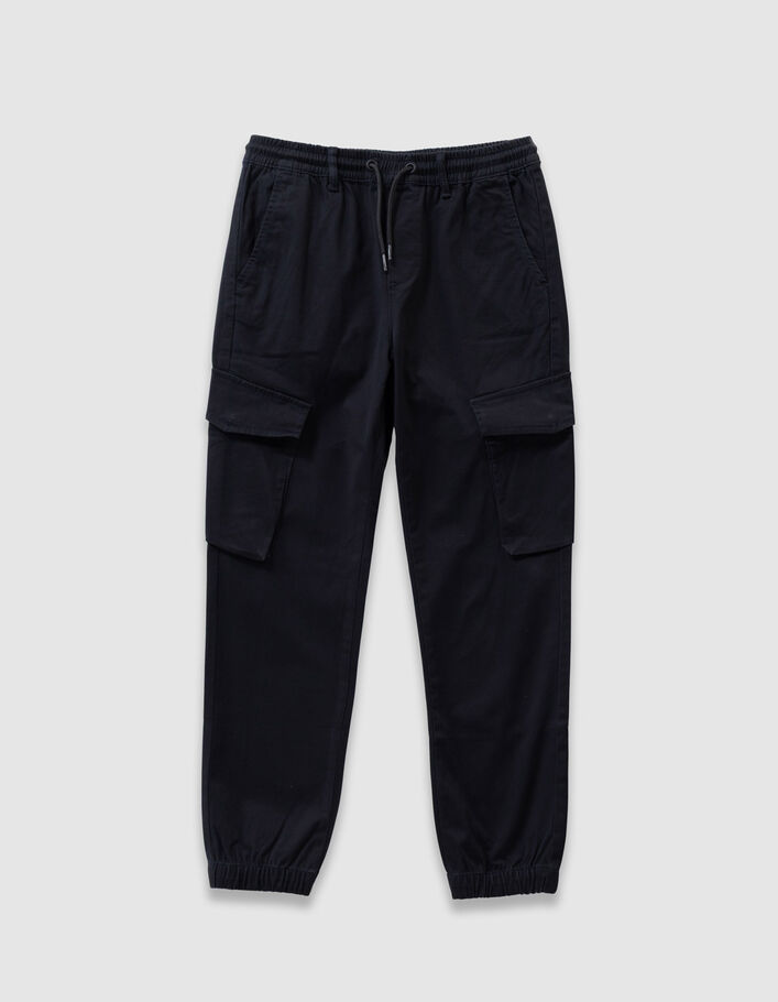 Pantalon battle noir taille &eacute;lastiqu&eacute;e gar&ccedil;on