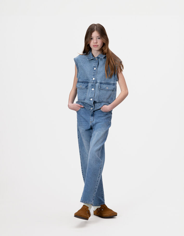 Jean gaucho bleu fille