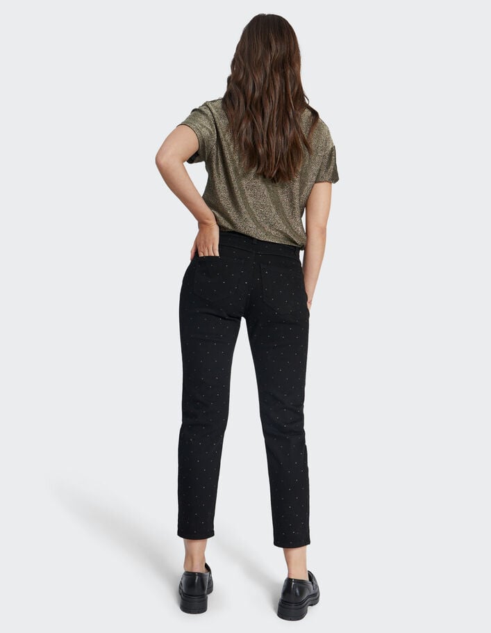 Jean boyfit noir &agrave; pois dor&eacute;s I.Code