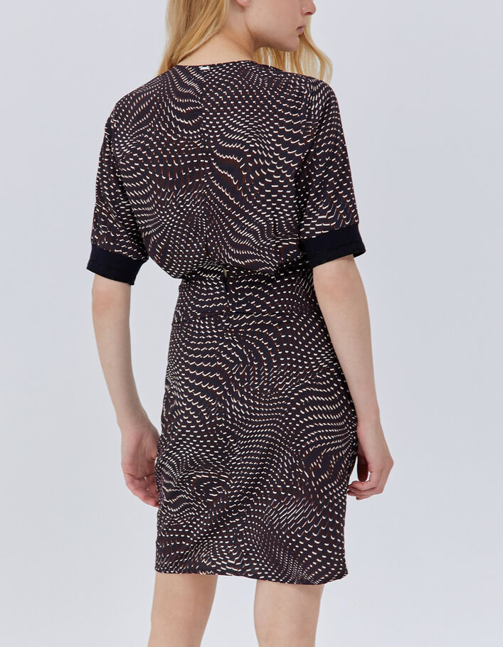 Robe grenat &agrave; imprim&eacute; psych&eacute;d&eacute;lique Femme