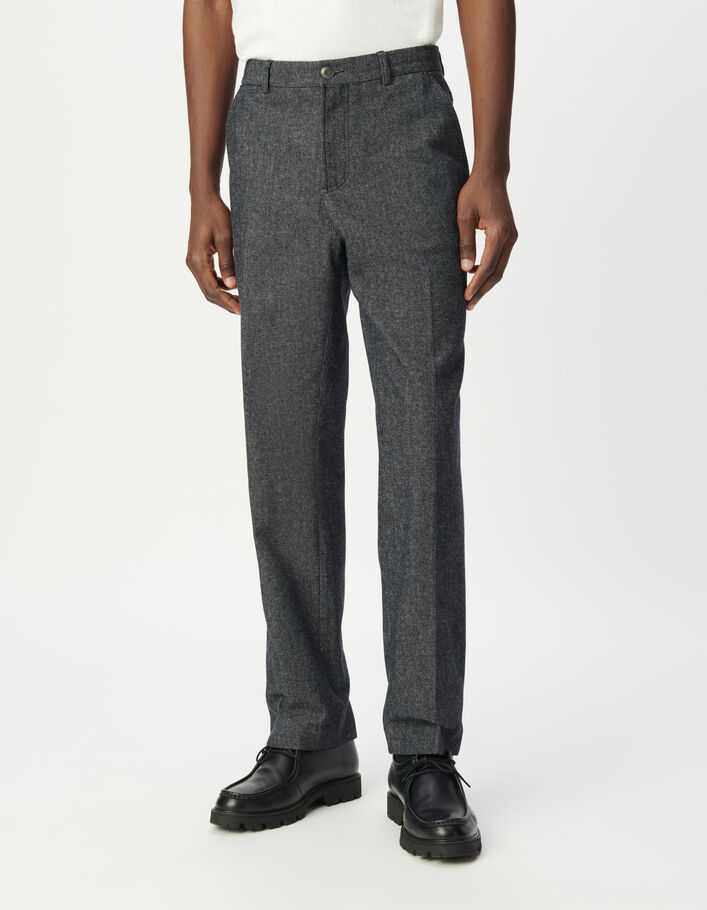 Jean regular marine toile faux-uni Homme