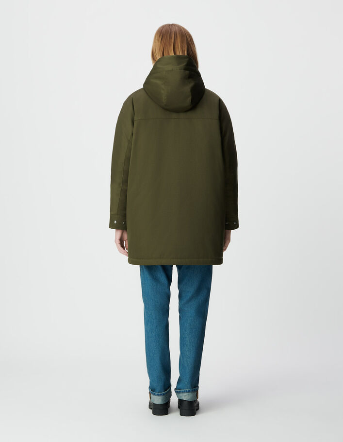 Parka 3-en-1 kaki et sous-doudoune r&eacute;versible Femme