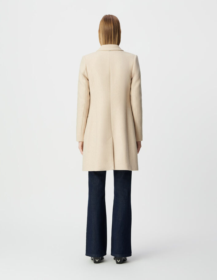 Manteau beige parementure capuche amovible Femme