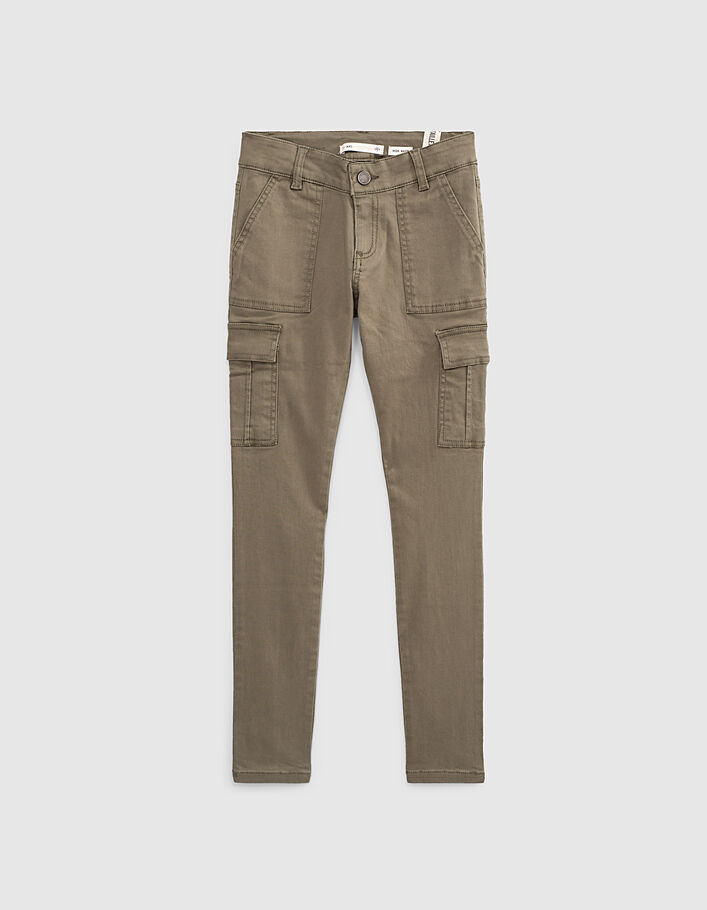 Pantalon battle kaki &agrave; taille haute fille