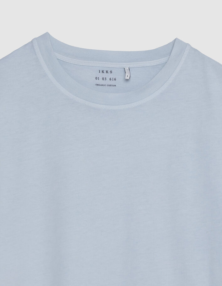 T-shirt col rond bleu ciel coton bio Homme