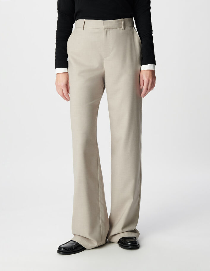 Pantalon de costume beige Femme
