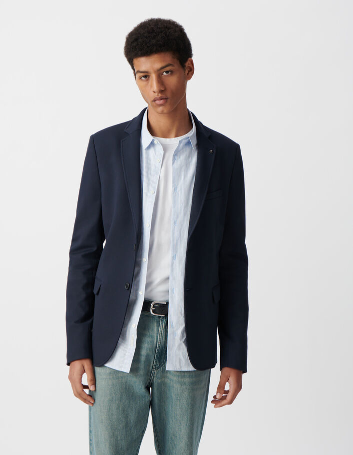 Veste marine avec parementure amovible Homme