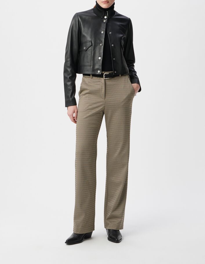 Pantalon s&eacute;same motif carreaux Femme