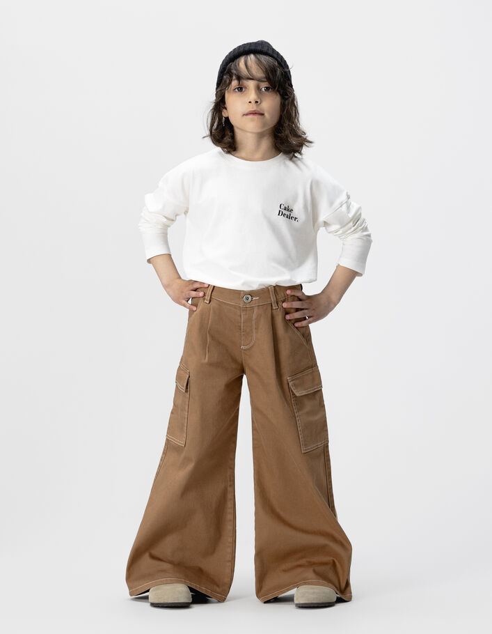 Jean large camel esprit battle fille