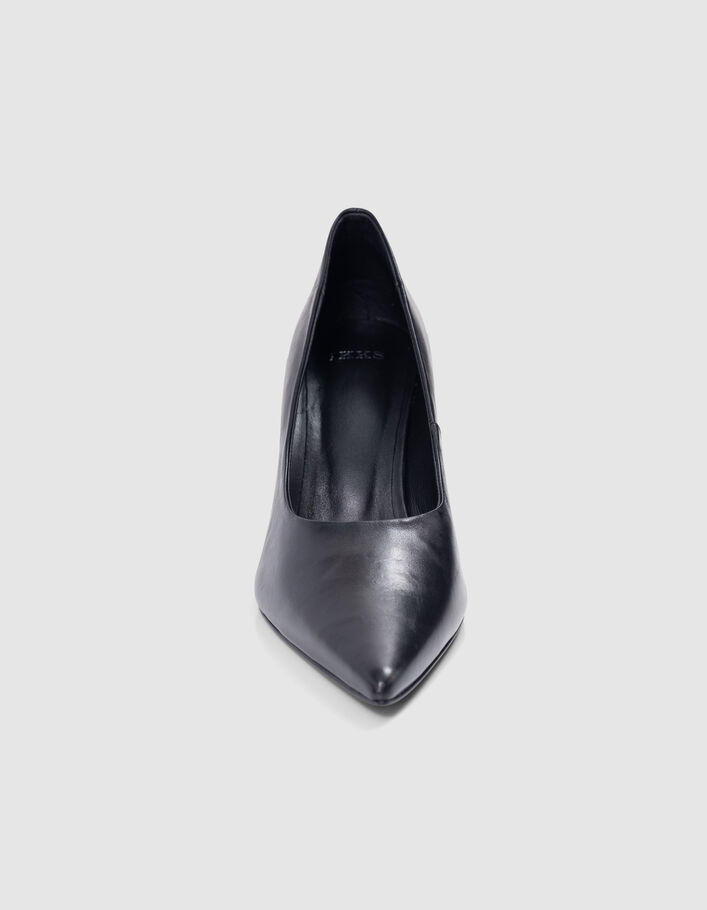 Escarpins noirs cuir glac&eacute; Femme