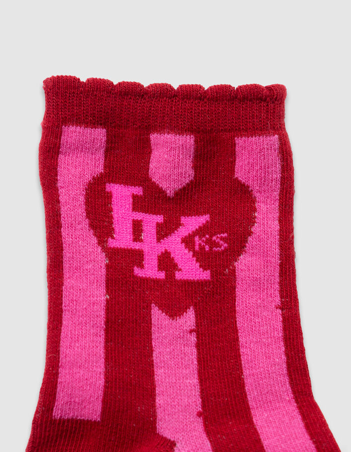 Chaussettes marine, &eacute;crues, rouges fille