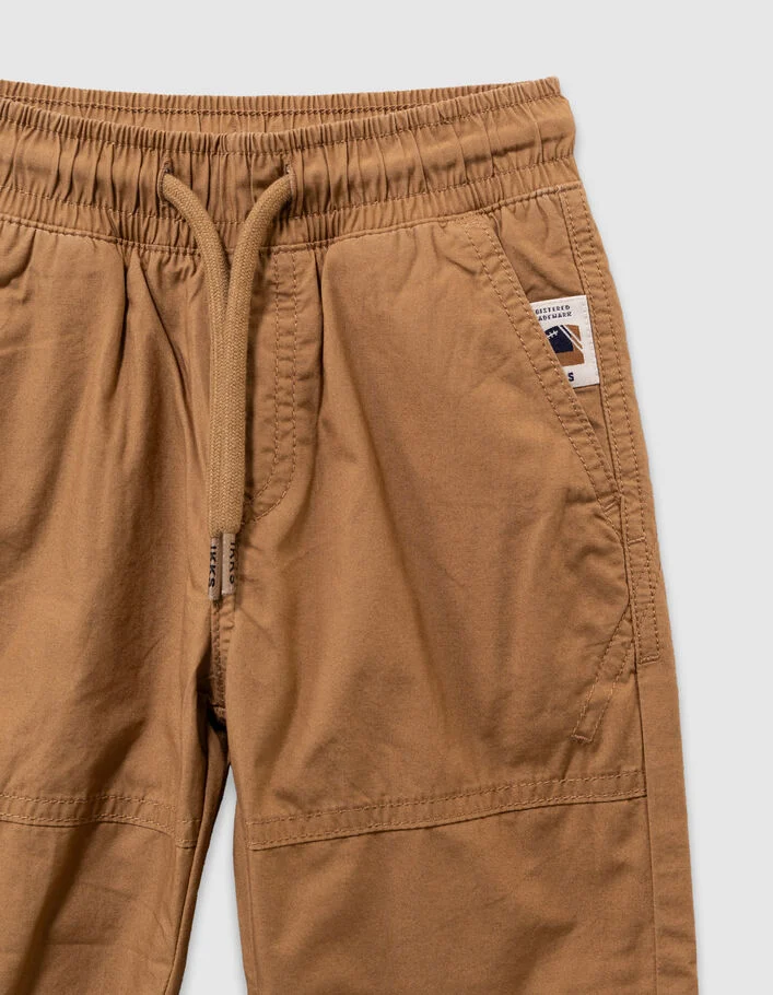 Pantalon camel doubl&eacute; taille &eacute;lastiqu&eacute;e gar&ccedil;on