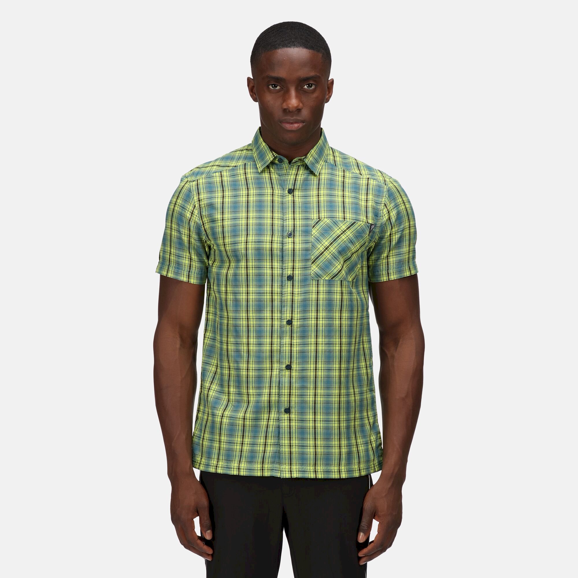 Men's Kalambo VI Short Sleeve Check Shirt | Pacific Green Check