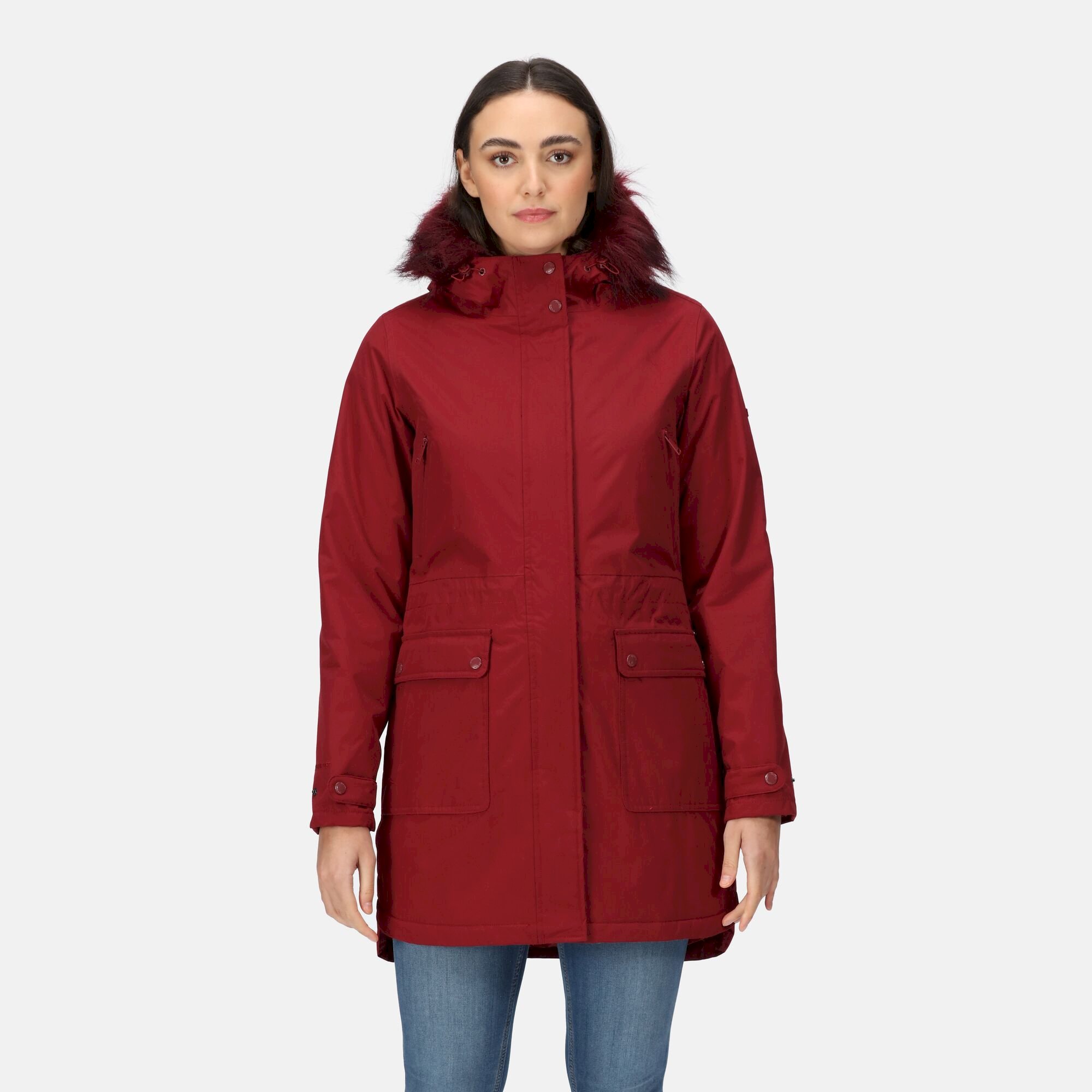 Women's Sabinka Fur Trim Parka Jacket | Cabernet