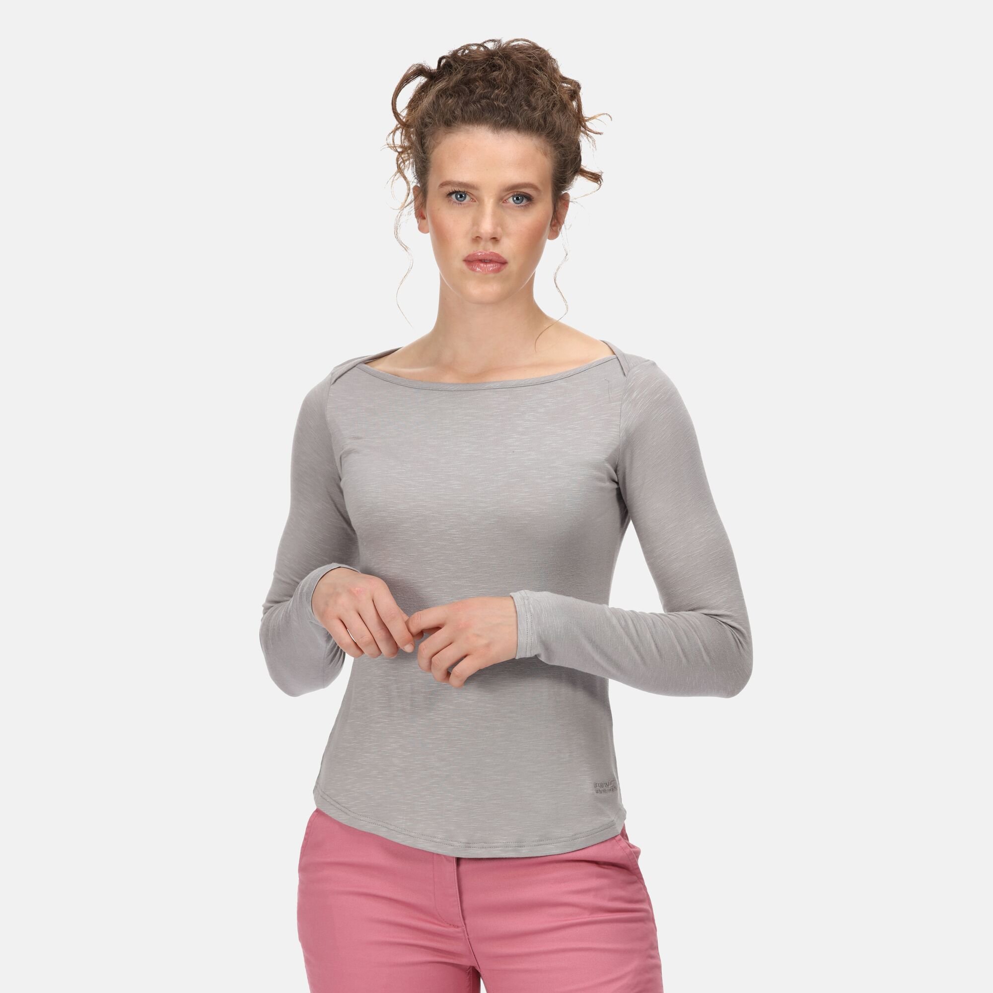 Women's Lakeisha Boat Neck Long Sleeve Top | Mineral Grey