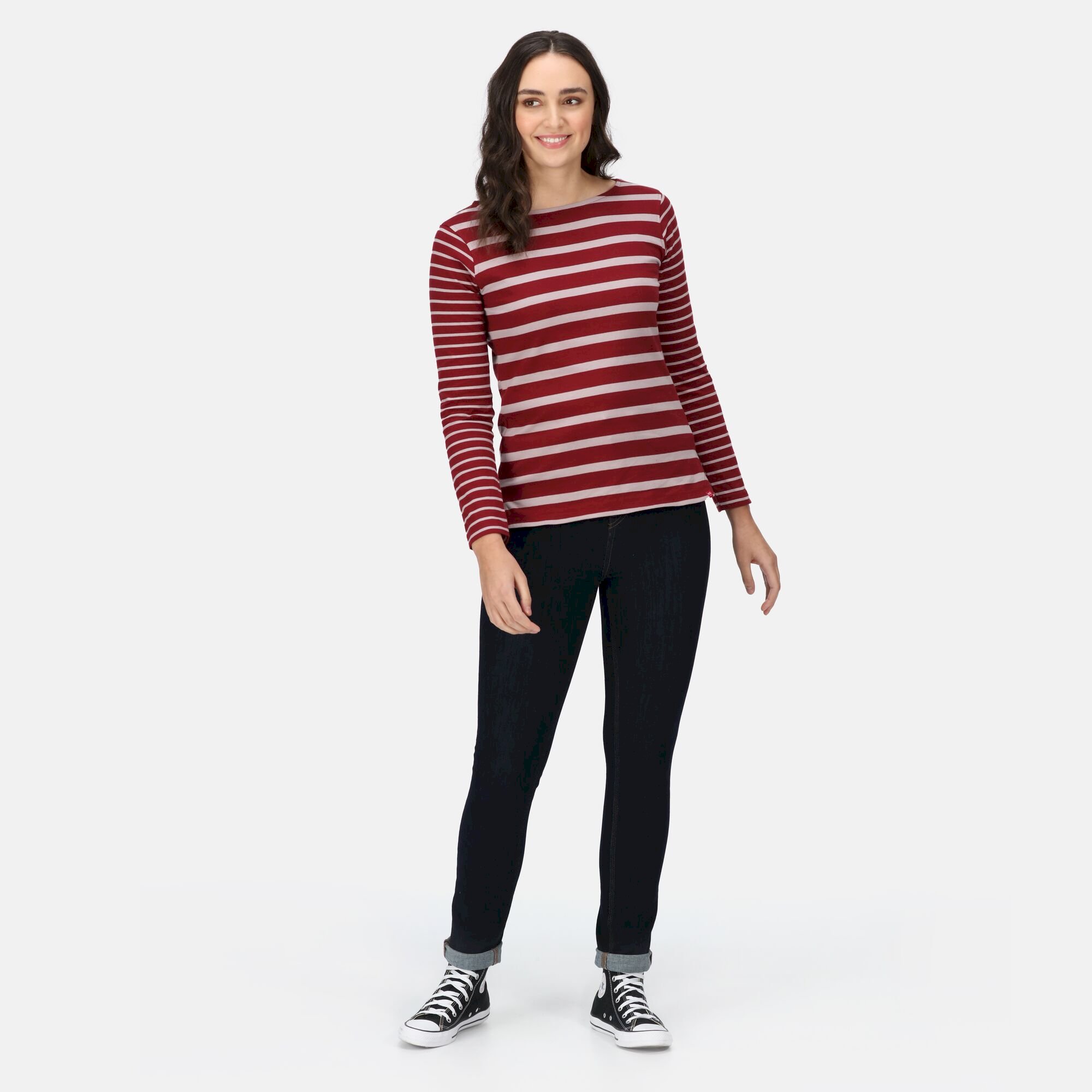 Women's Farida Striped T-Shirt | Cabernet Lilac Chalk