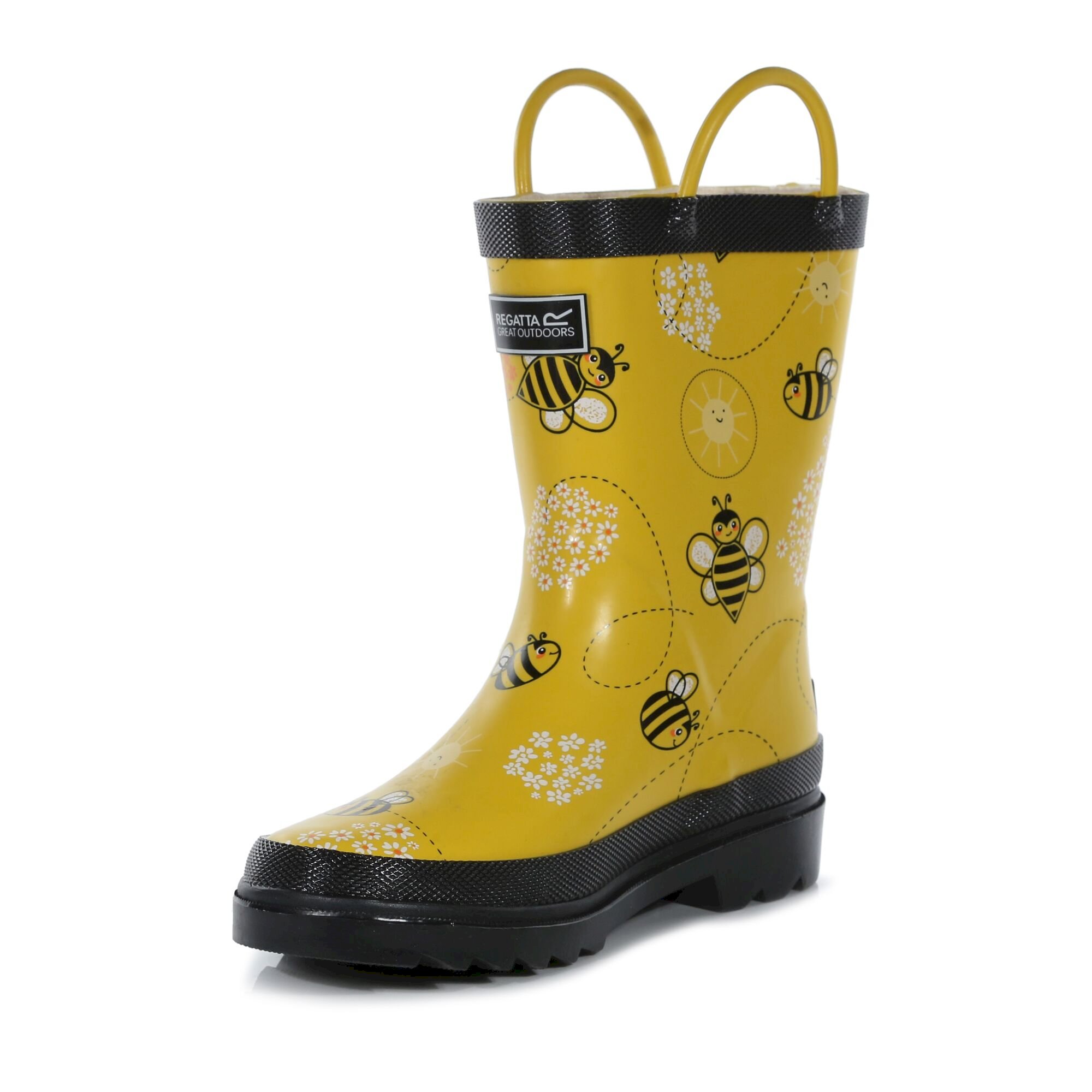 Kids Minnow Printed Wellies | Maize Yellow Bee