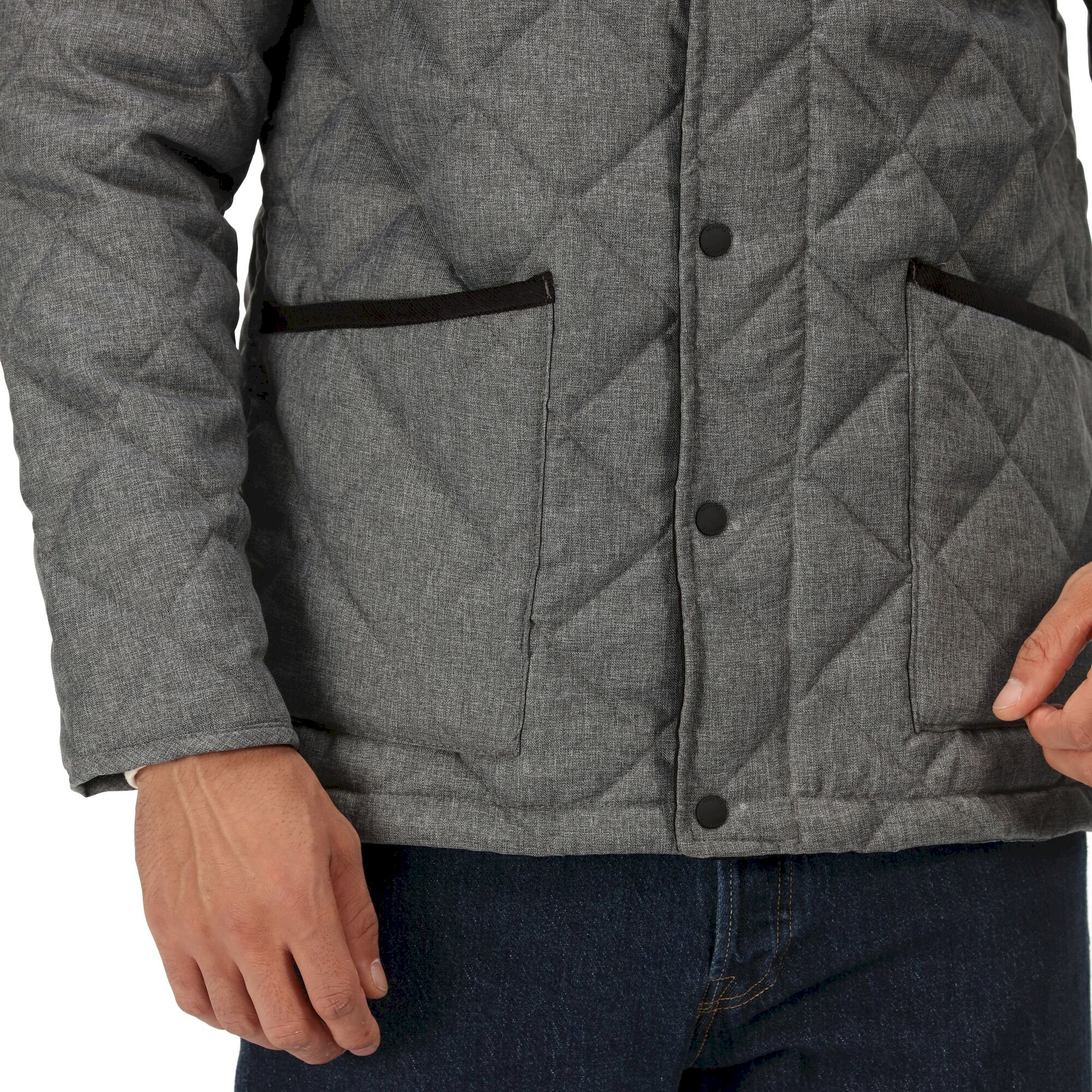 Men's Londyn Quilted Jacket | Dark Grey Marl