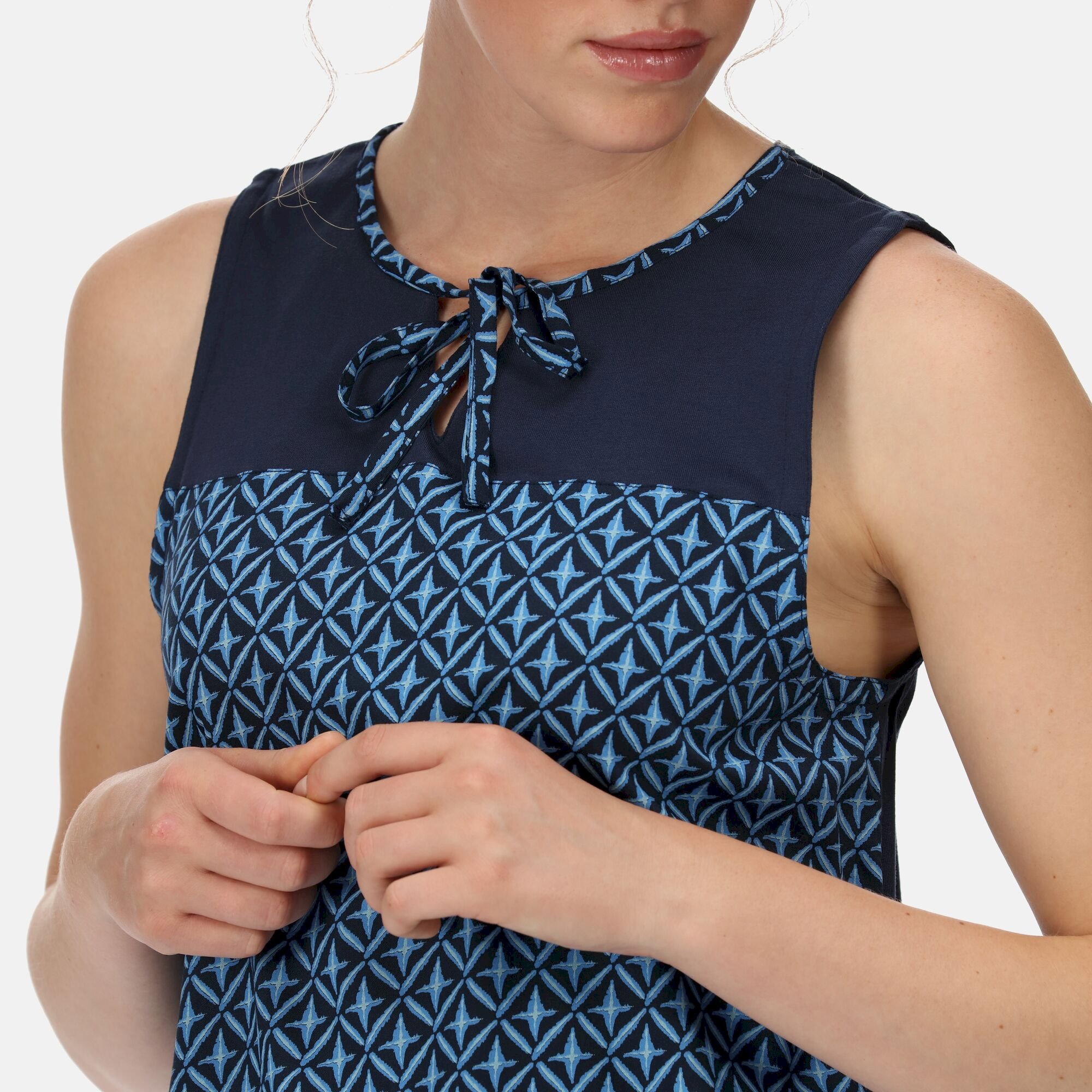 Women's Janessa V-Neck Top | Navy Tile