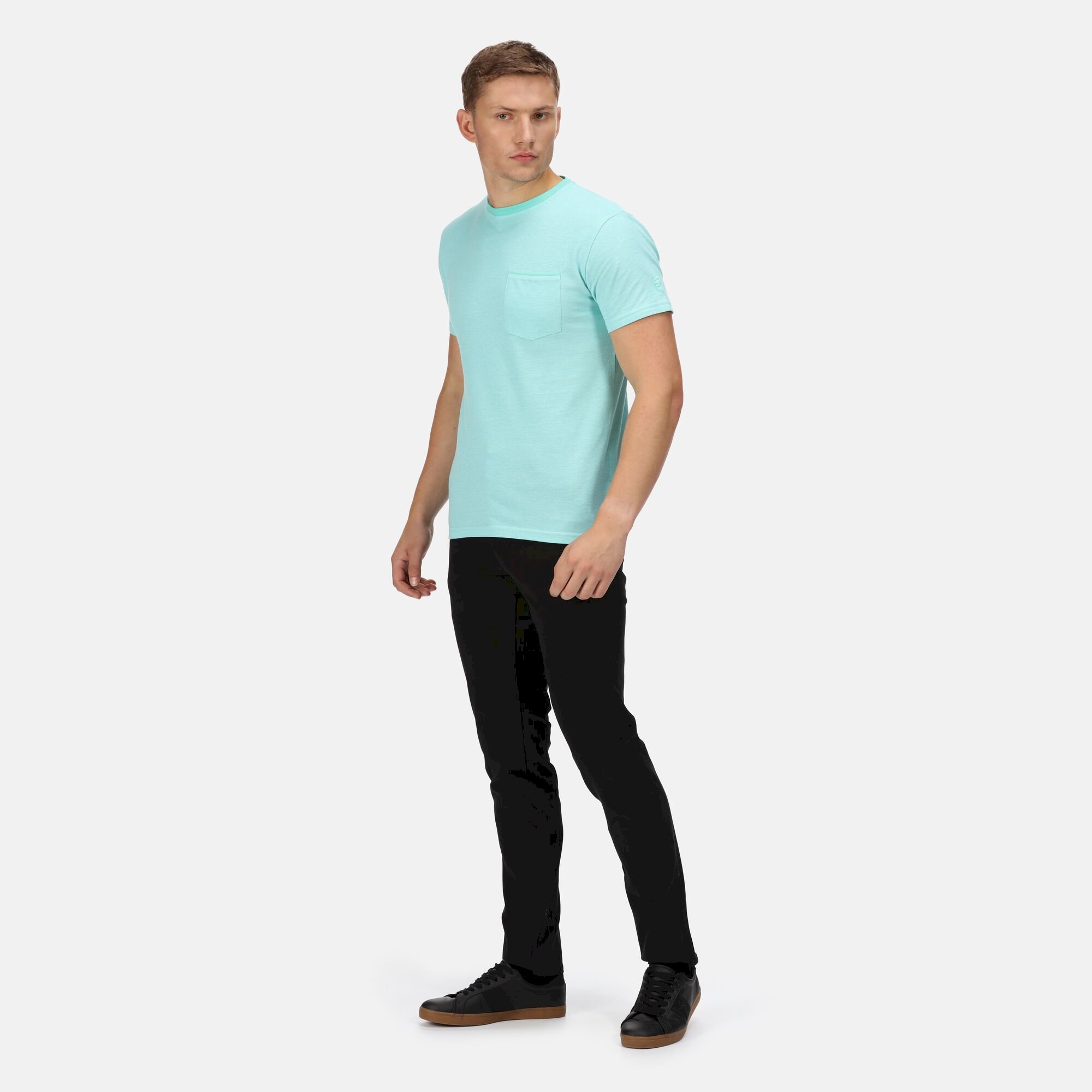 Men's Caelum T-Shirt | Opal Green Birdseye Pique