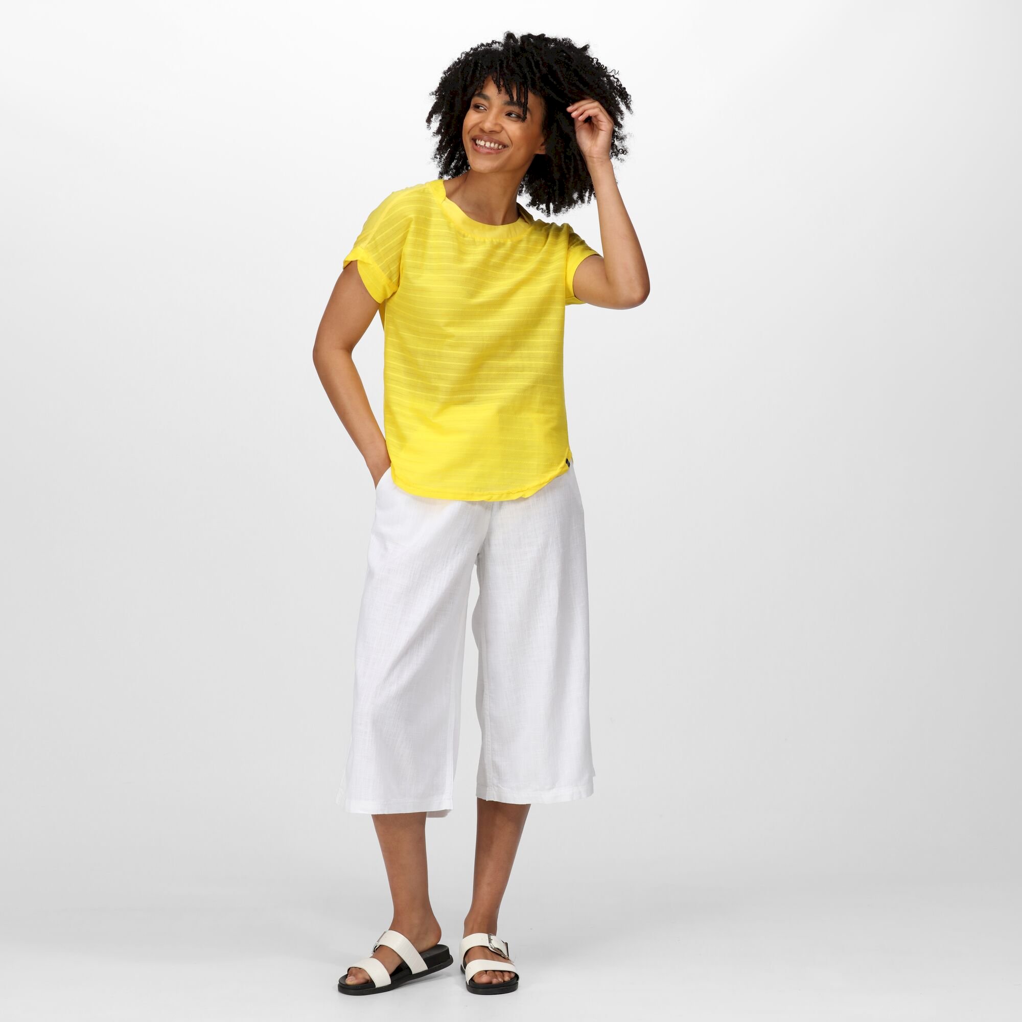 Women's Adine Stripe T-Shirt | Maize Yellow