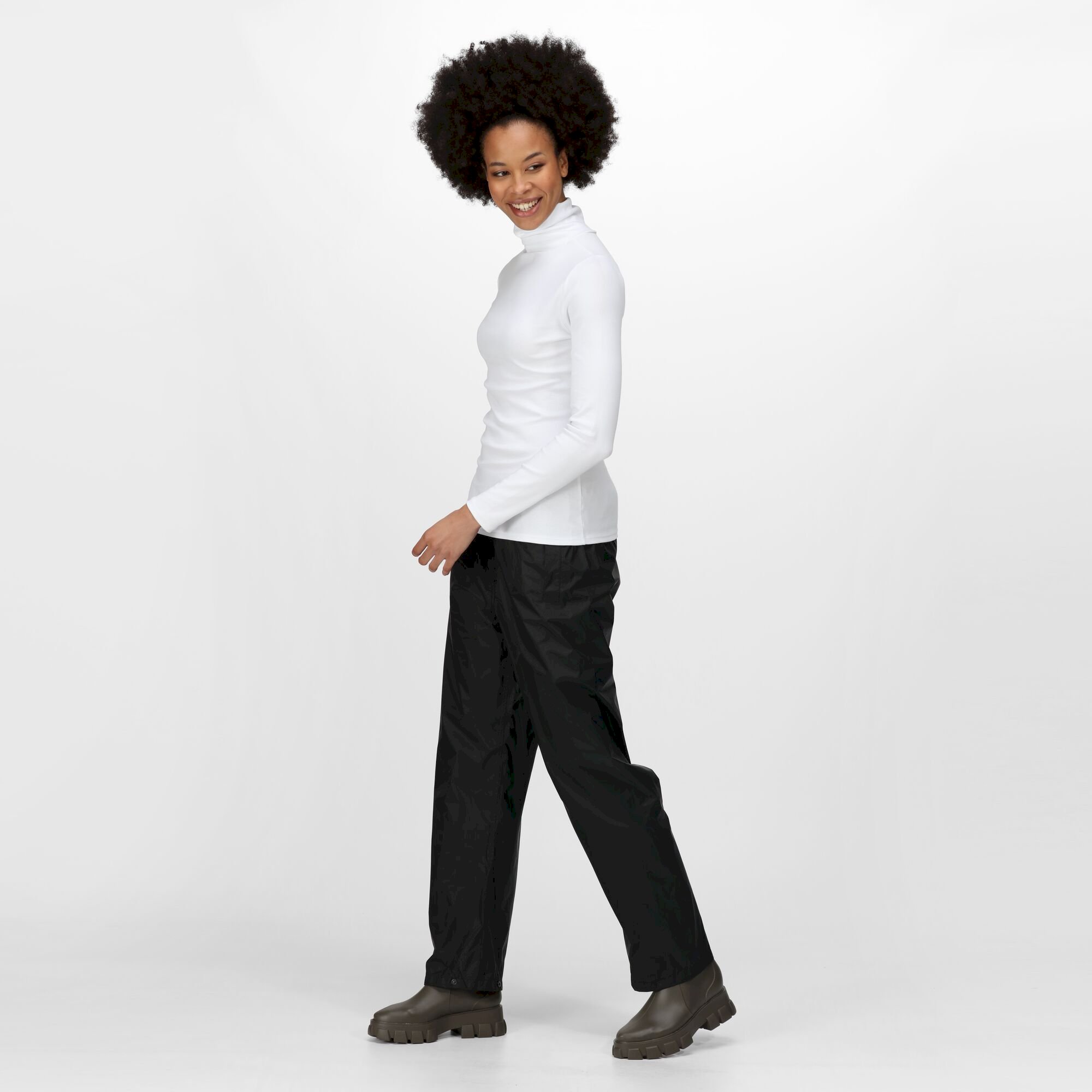 Womens Packaway Waterproof Trousers | Black