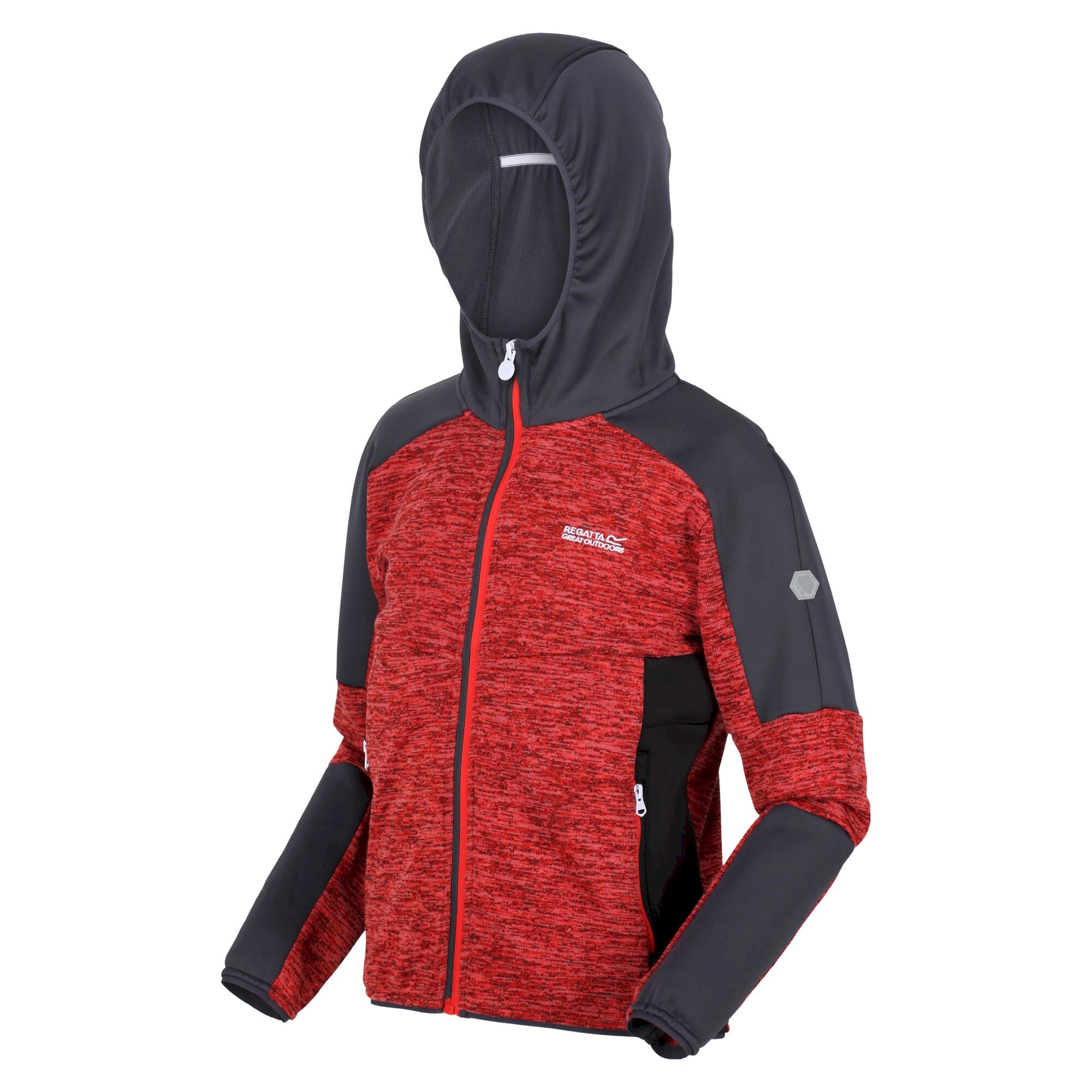 Kids' Dissolver V Full Zip Fleece | Fiery Red India Grey Black
