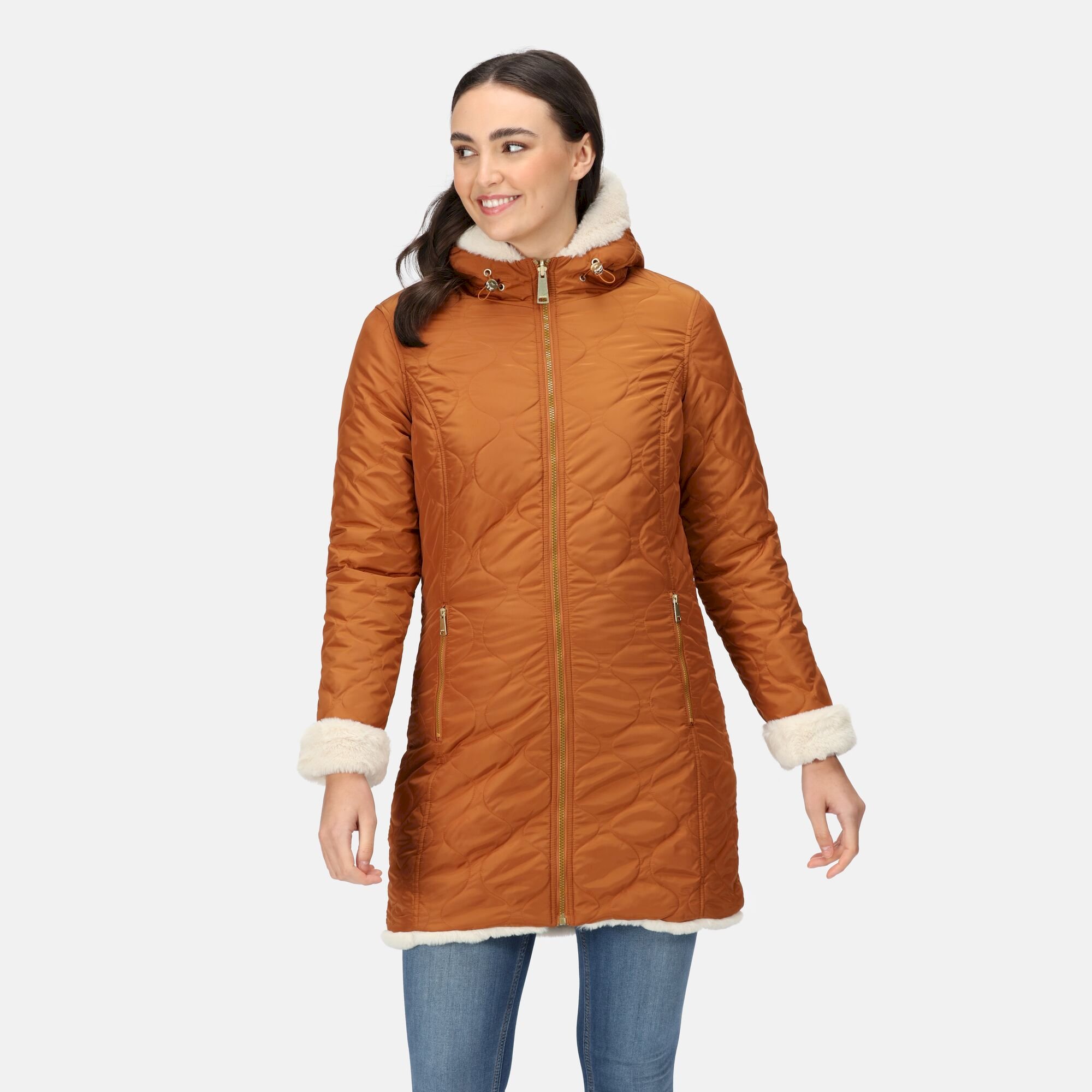 Women's Caileigh Reversible Parka Jacket | Copper Almond Light Vanilla