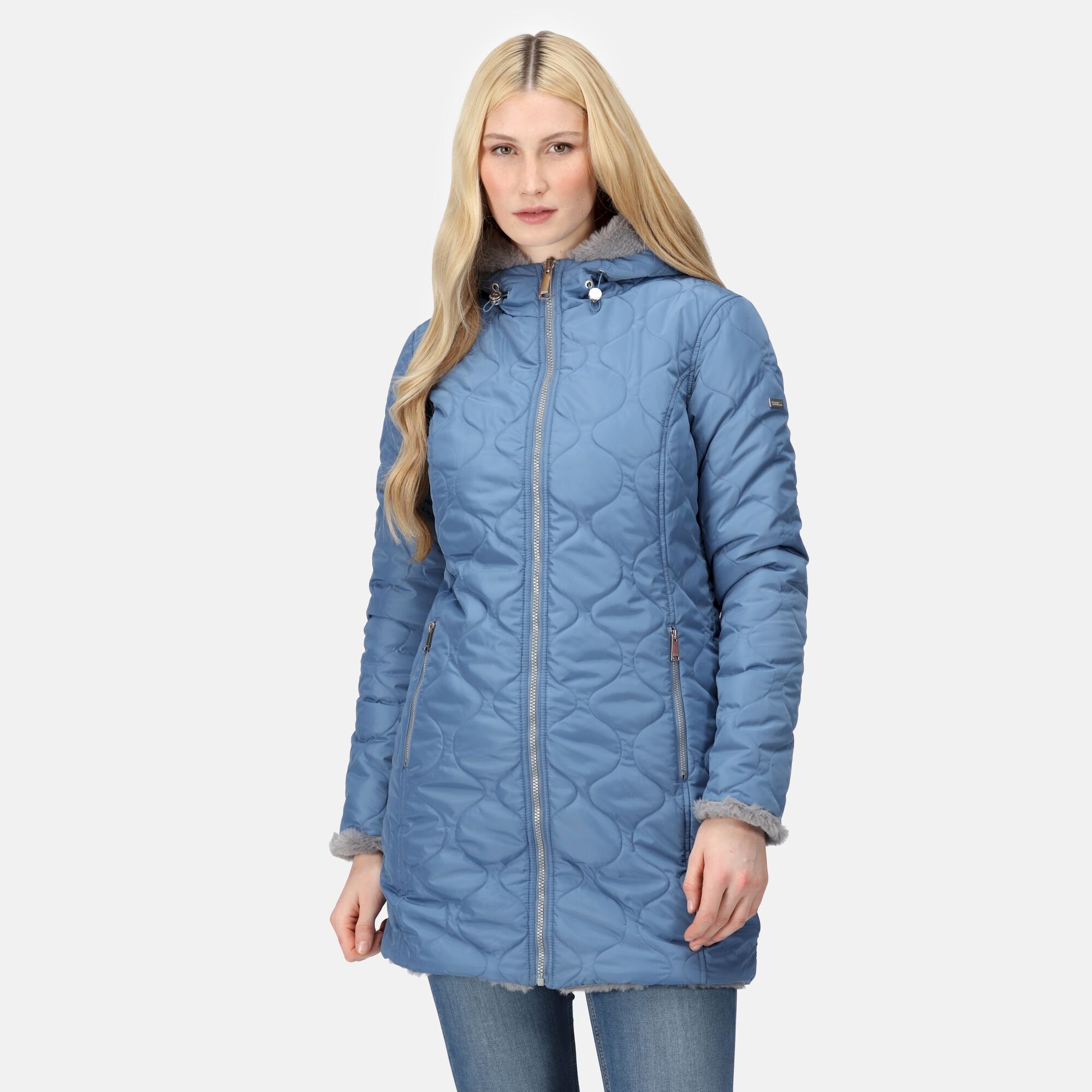 Women's Caileigh Reversible Parka Jacket | Slate Blue Storm Grey