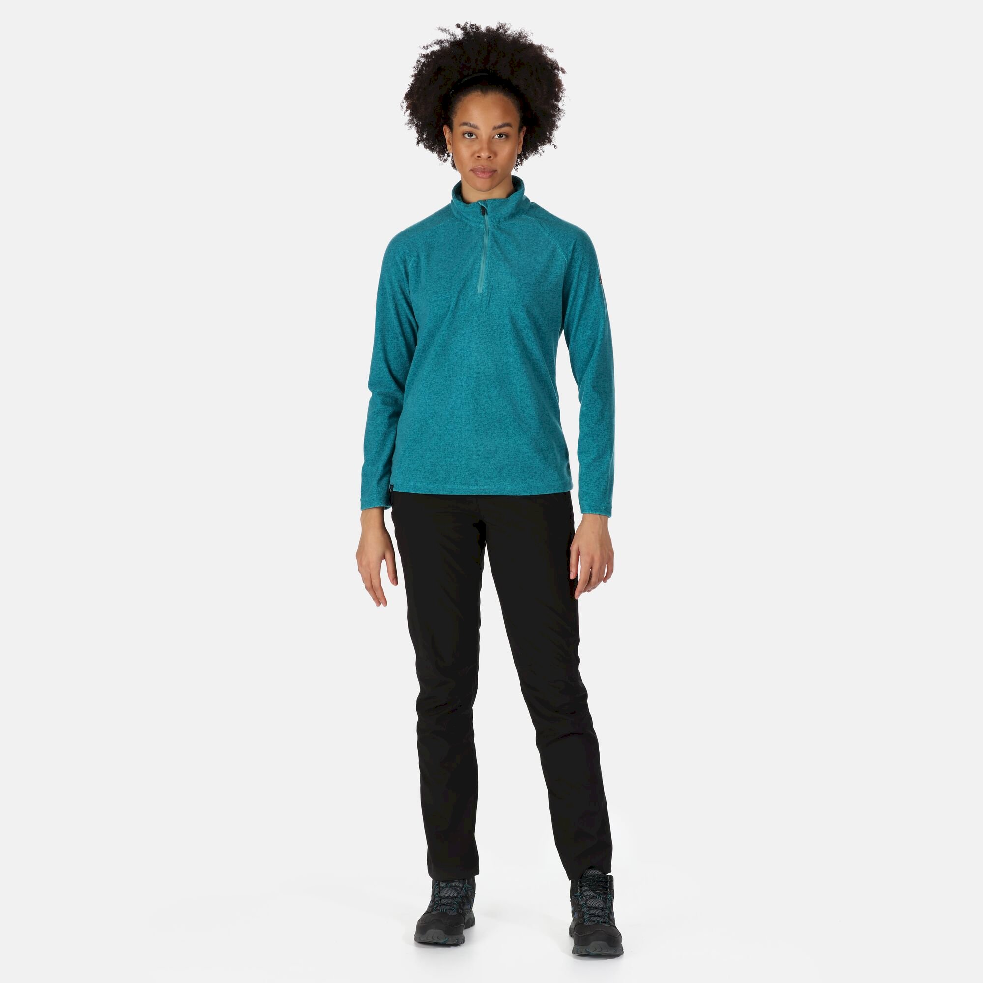 Women's Pimlo Half Zip Velour Fleece | Pagoda Blue