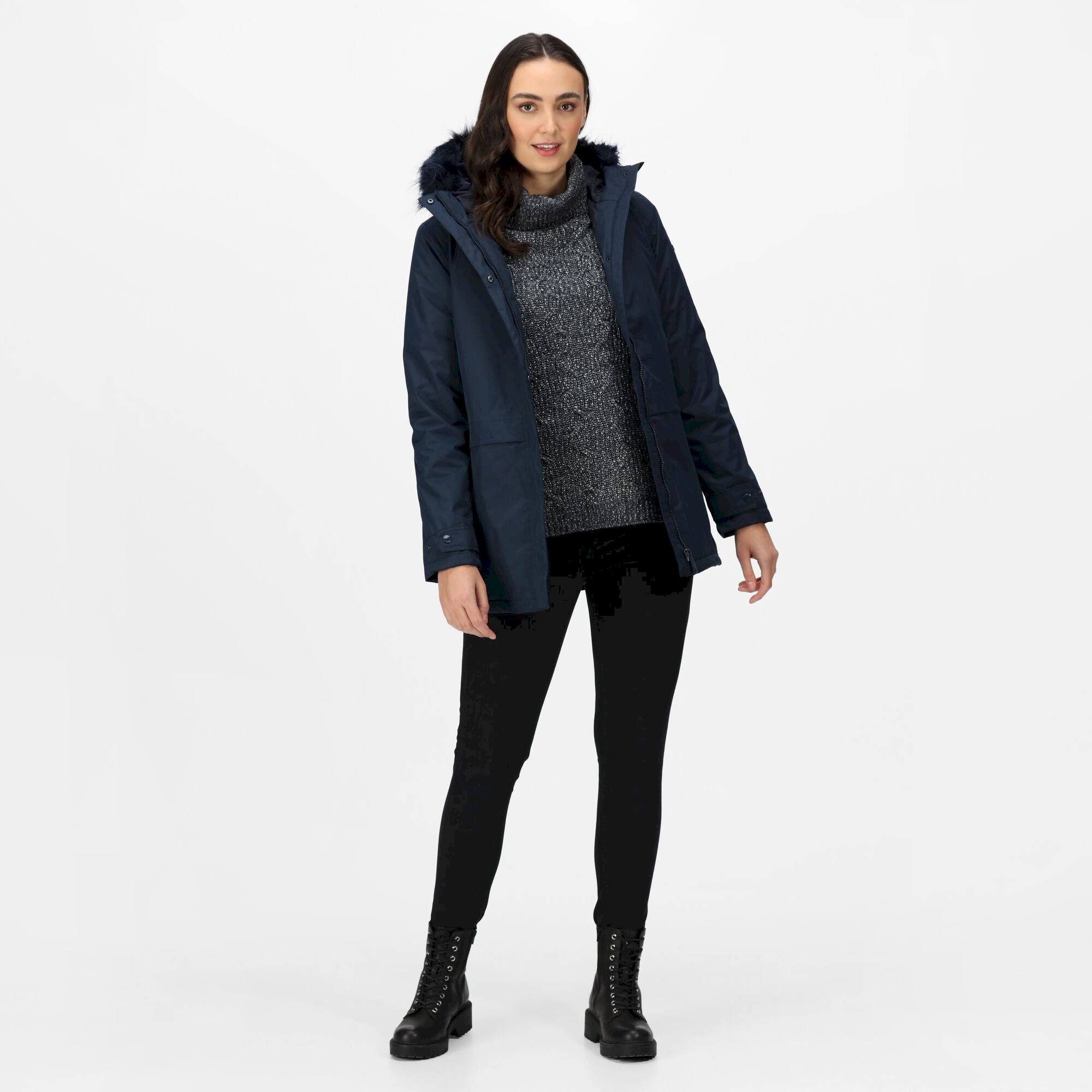 Women's Myla II Fur Trim Parka Jacket | Navy