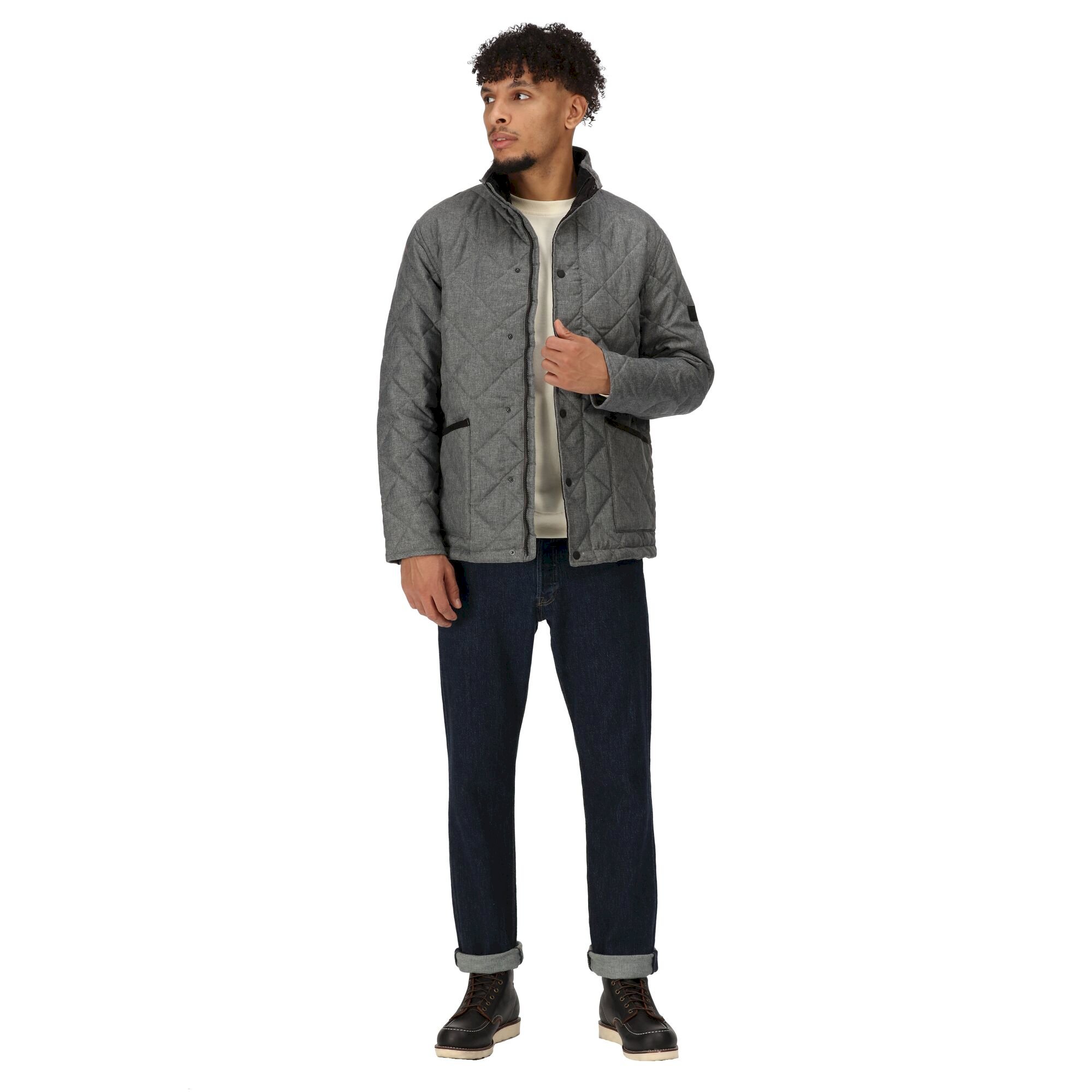 Men's Londyn Quilted Jacket | Dark Grey Marl