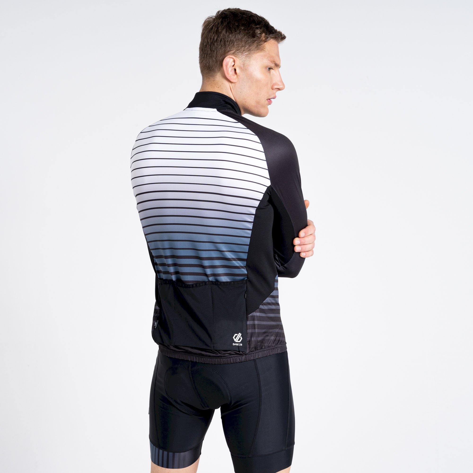 Dare 2b - Men's AEP Virtuous Long Sleeved Cycling Jersey | Black Underlined Print