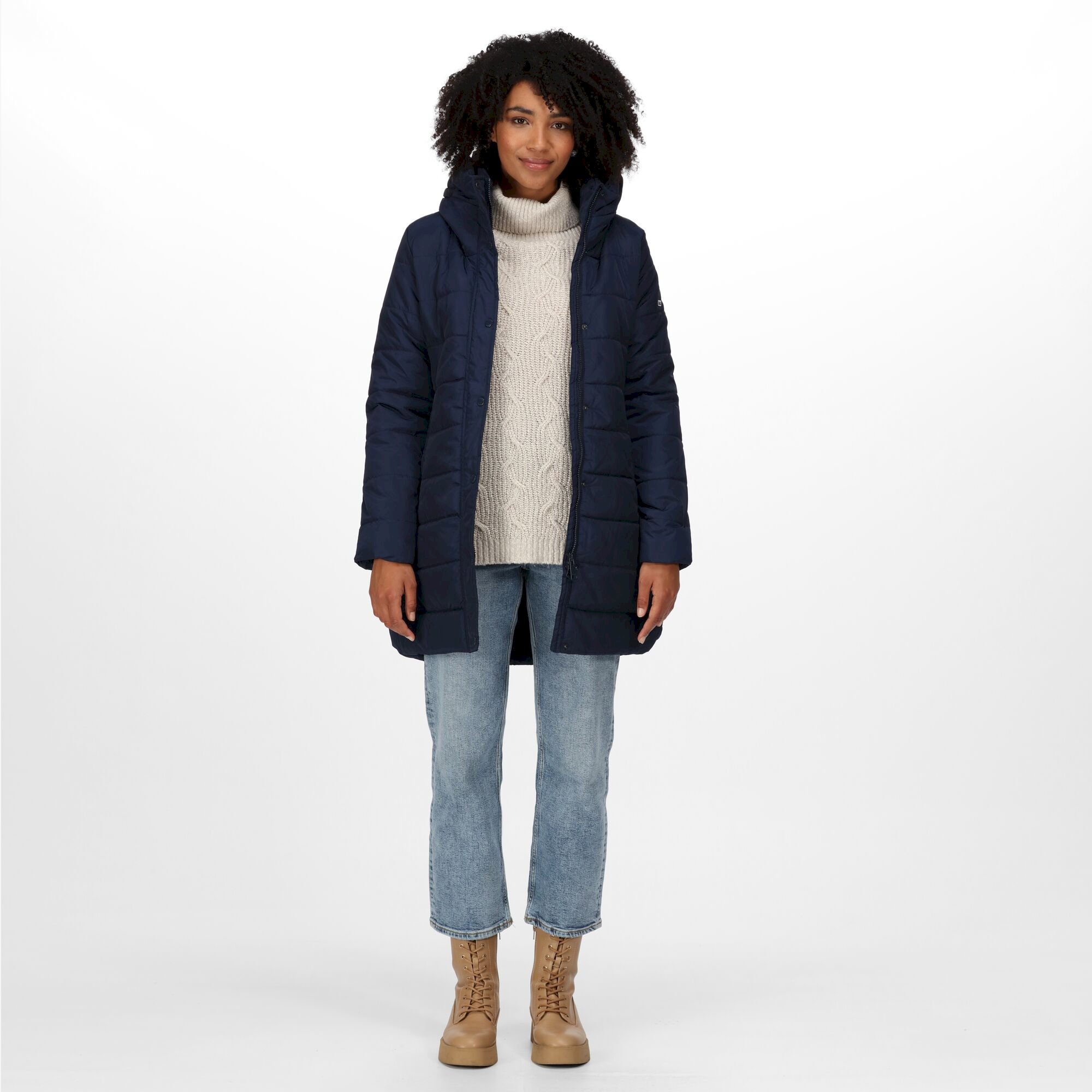 Women's Pamelina Hooded Parka Jacket | Navy
