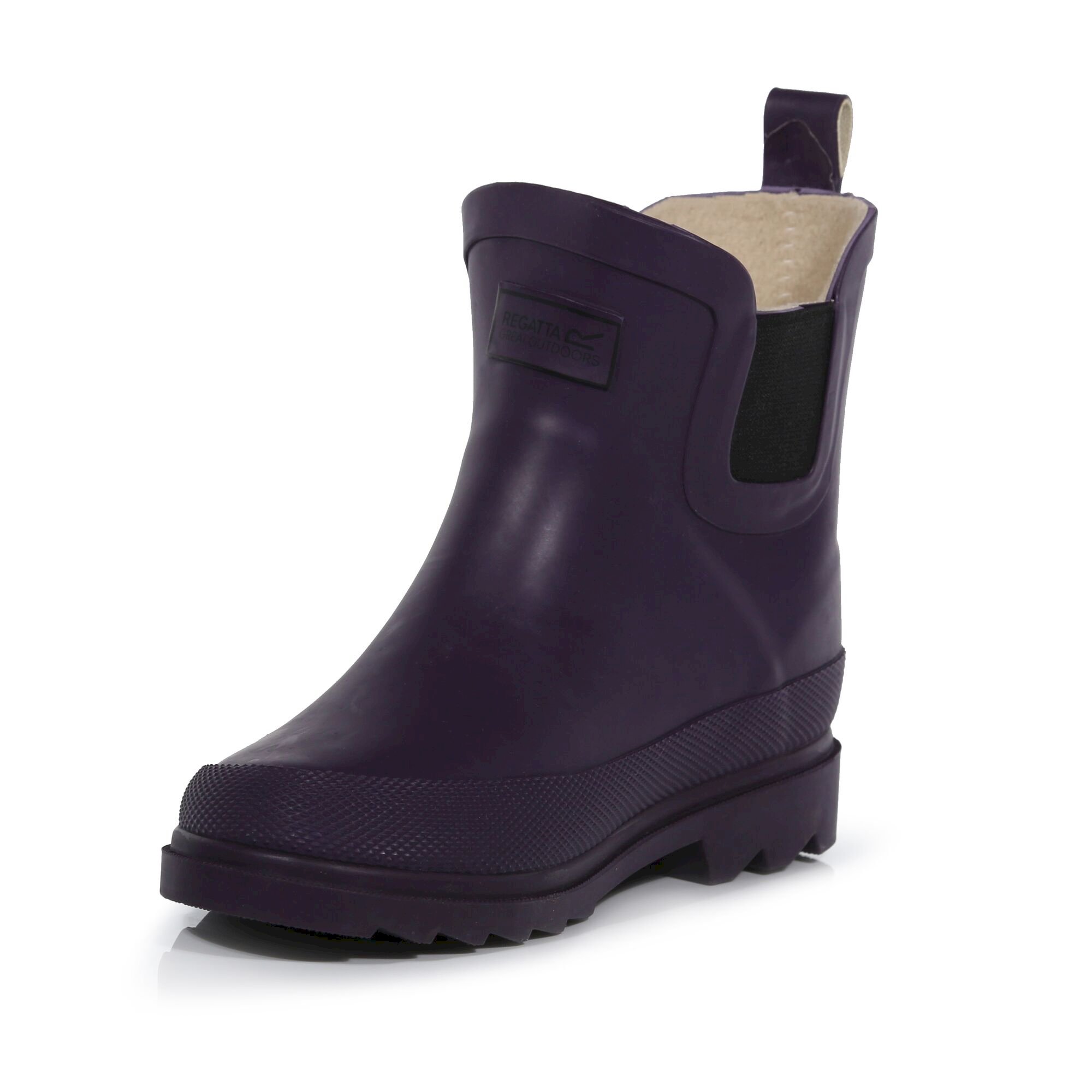 Kids' Harper Cosy Ankle Wellies | Dark Aubergine Black