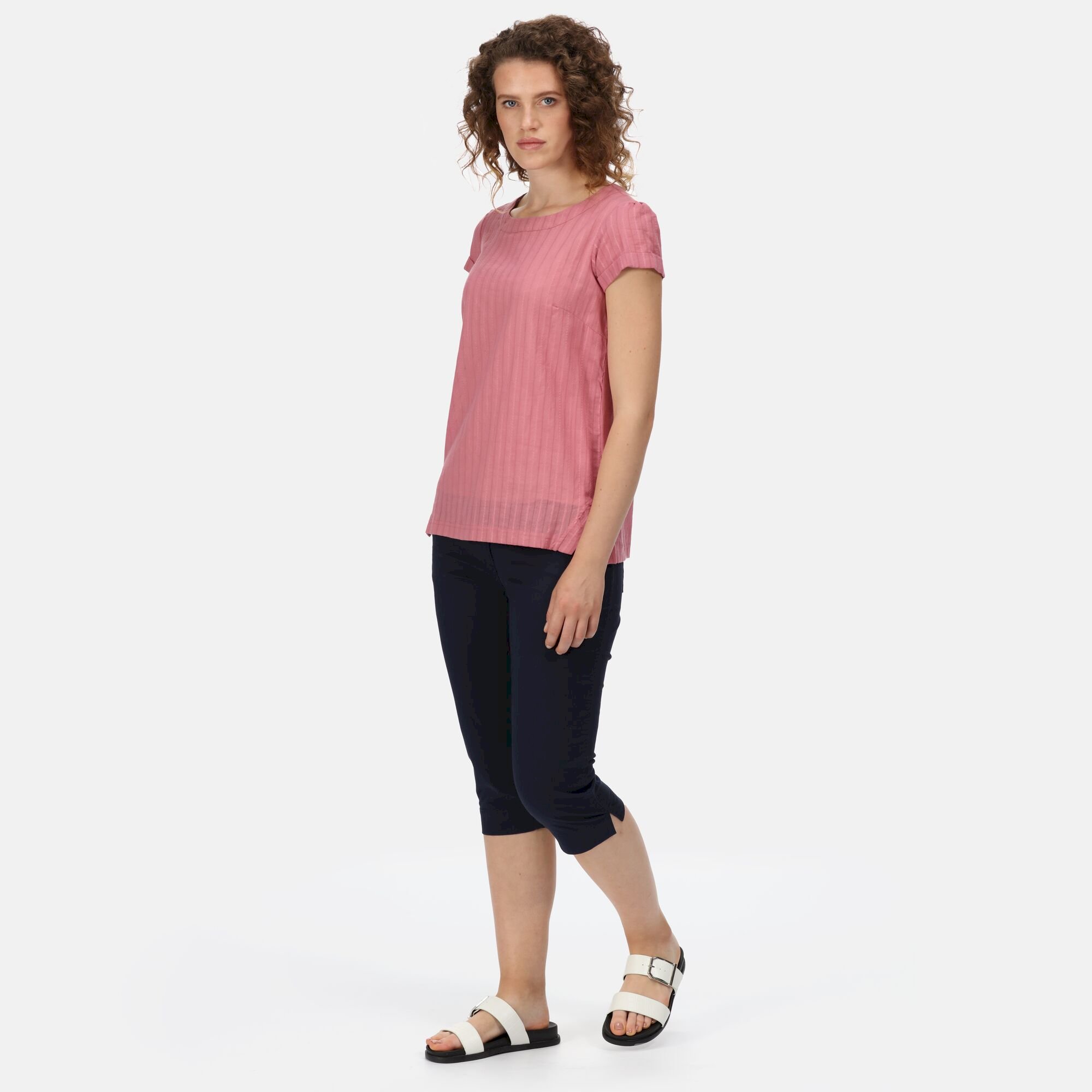 Women's Jaelynn Cotton T-Shirt | Heather Rose Dobby