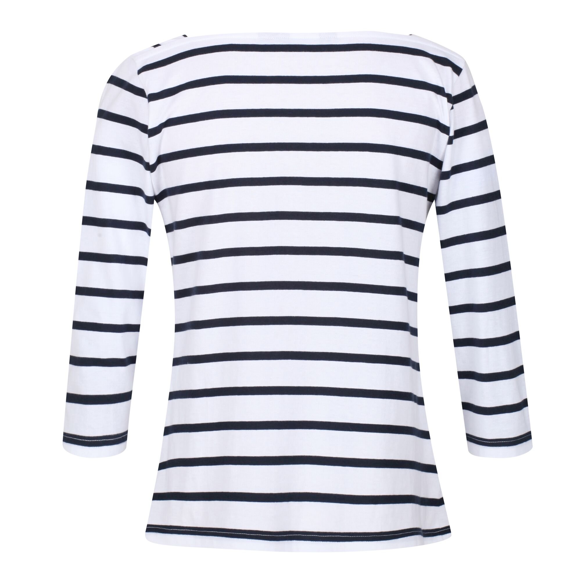 Women's Polexia Square Neck Top | White Navy Stripe
